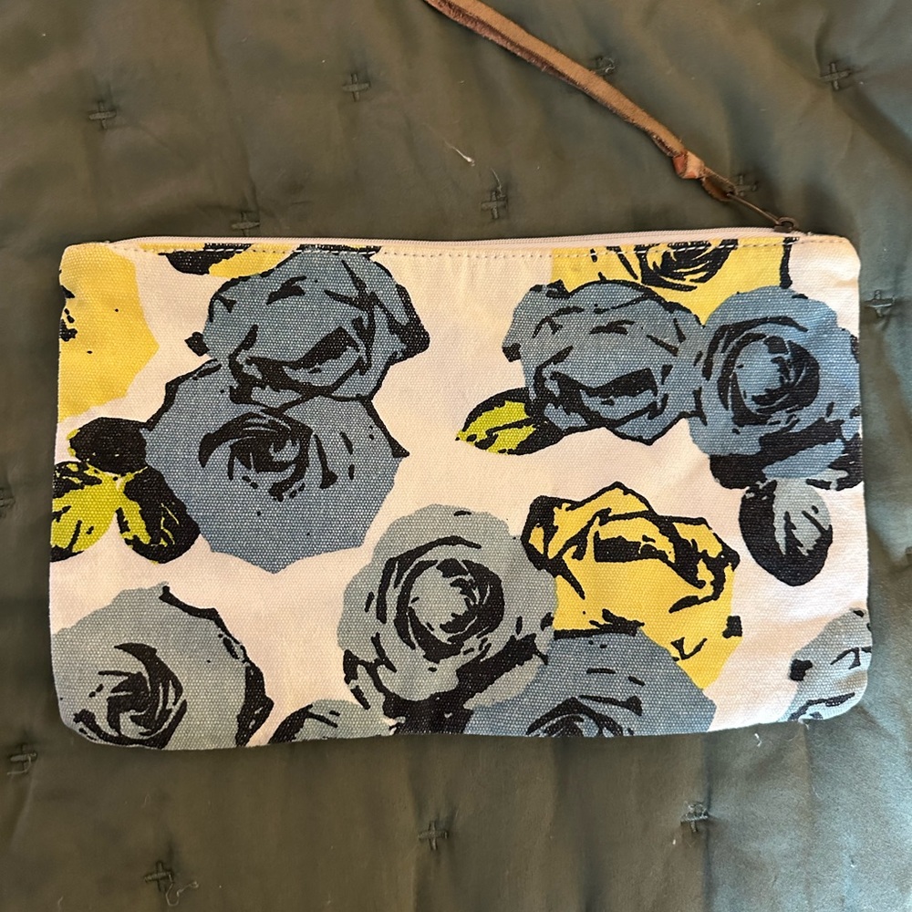 LOFT Floral Clutch - Blue and Yellow